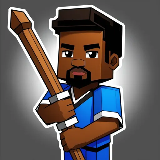 Prompt: I am a black male Twitch streamer who streams as JudgeJLo. My channel logo is a crossed gavel and pickaxe in a gear using blue, white, and black as my colors. Using the context of my logo description, and you make a Minecraft inspired banner for my Twitch channel page?