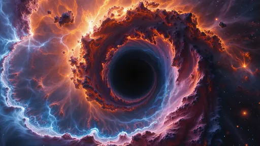 Prompt: breathtaking fractal, 4k wallpaper, galaxy, nebula, nebulae, black hole at the center, chaos theory, dramatic color contrast, vivid, otherworldly natural beauty, beautiful spiral galaxy, yin and yang.