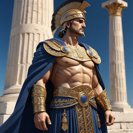 Prompt: Create a highly realistic version coat of grec warrior