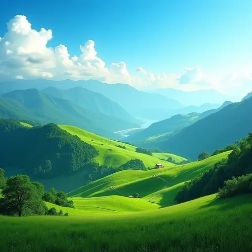 Prompt: (Lonavala scenery), lush green hills, scenic landscape, beautiful mountainous terrain, vibrant atmosphere, clear blue skies, captivating clouds, tranquil vibes, serene nature, warm sunlight enhancing the view, tranquil trails, ultra-detailed, 4K resolution, emotional depth, picturesque setting, inviting natural beauty.