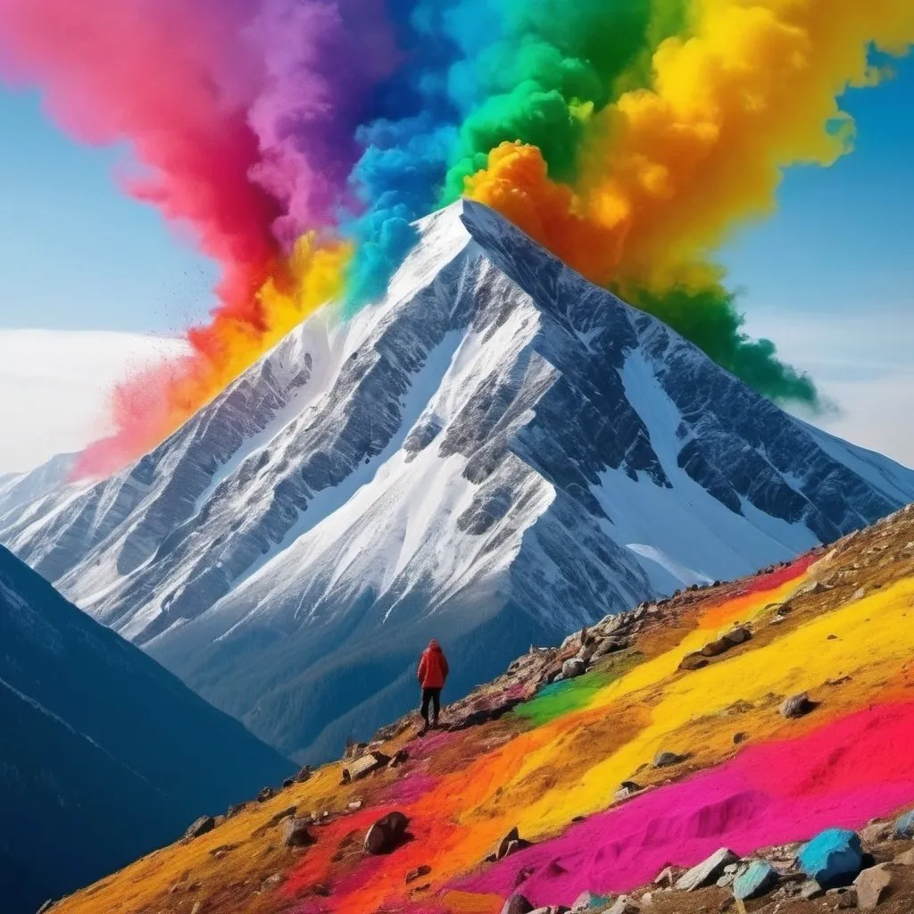 Prompt: make a colorfull image on mountain