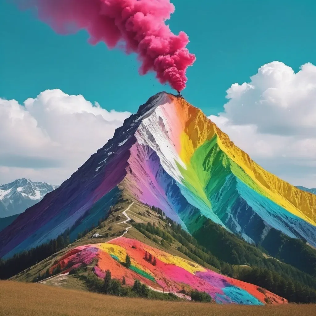 Prompt: make a colorfull image on mountain