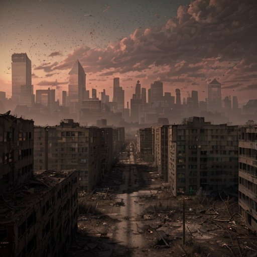 Prompt: Post apocalyptic city in Colorado in year 1990 no people spring tall buildings 