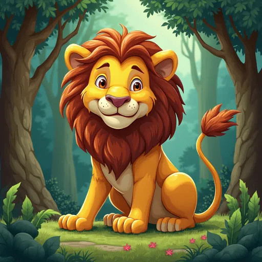 Prompt: Once upon a time there was a lion who lived in the forest. He was very hungry. 