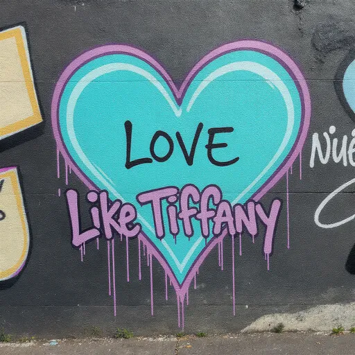 Prompt: Graffiti thats says love Like Tiffany 
Fentanyl Poison Awareness 