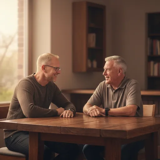 Prompt: @09eMCHot2zObmg4e3Vh6 @KXiKVYoBNqR6Usnq1Ab4 Are sitting at a wooden table and have a discussion together