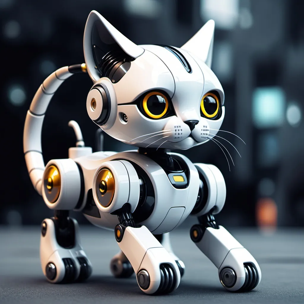 Prompt: <mymodel>futuristic robot cats
Normal sized