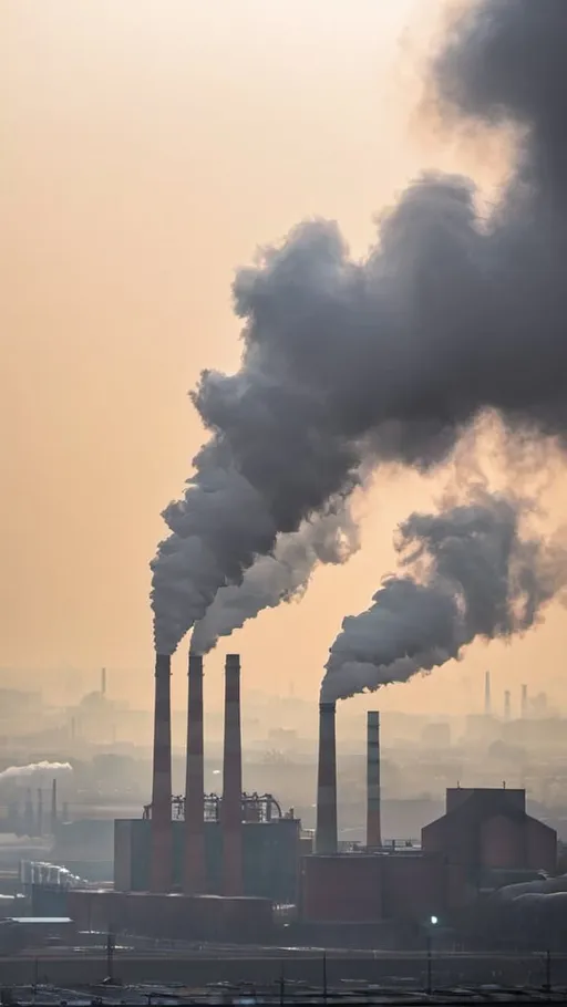 Prompt: air pollution from factories