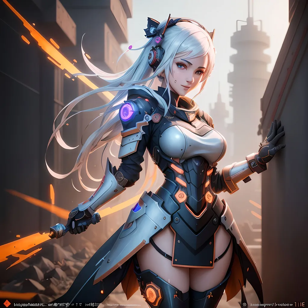 Prompt: yandere machinist, mechanical, excited, symmetrical, perfect composition, hyperrealistic, super detailed, 64k, high quality, Splash art, front, epic Instagram, artstation, hyperdetailed intricately detailed, unreal engine, intricate detail, splash screen, complementary colors, concept art, 8k, heavy strokes, splash arts, full height, full body focus