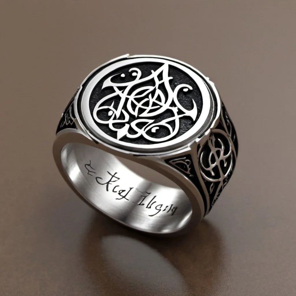Prompt: Ring with Elvish Sigil