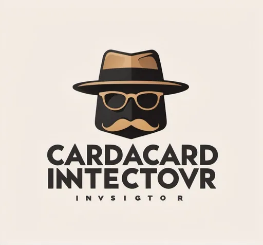 Prompt: a logo for a company called cardboard investigator with cardboard face, a hat and glasses on it's face and a mustache, Carles Delclaux Is, figurativism, promotional image, vector art