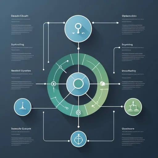 Prompt: "Create a digital illustration showing a flowchart or diagram of deadlock synchronization in operating systems. Include elements like semaphore symbols, resource allocation graphs, and a balanced scale to symbolize system stability. Use a tech-inspired color palette with shades of blue, green, and gray."