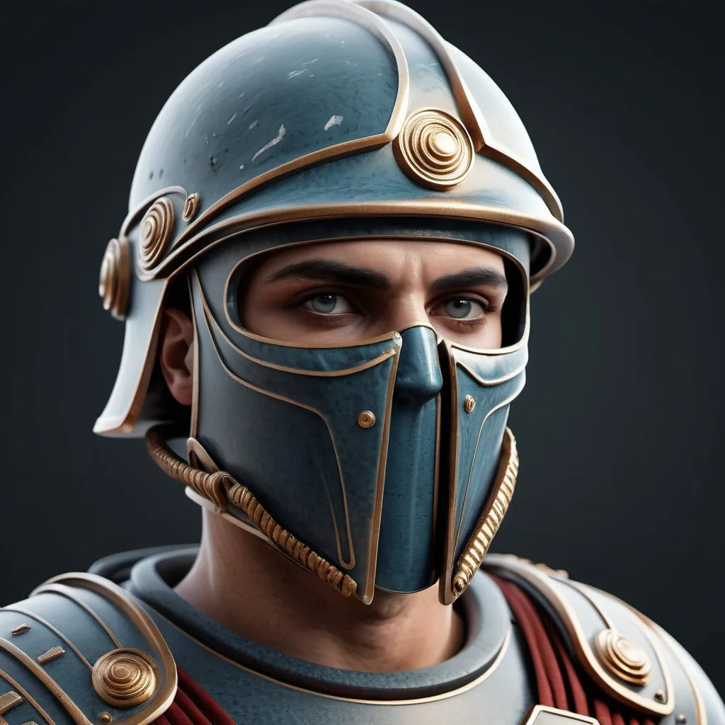 Prompt: Sci-fi generic roman soldier with face mask 