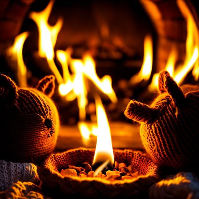 Prompt: cozy and warm bornfire