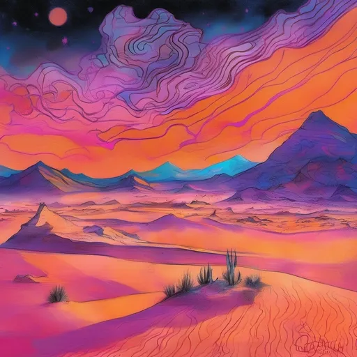 Prompt: dune aurora desert montain sun  sunset