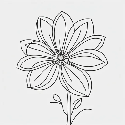Prompt: Simple line art flower