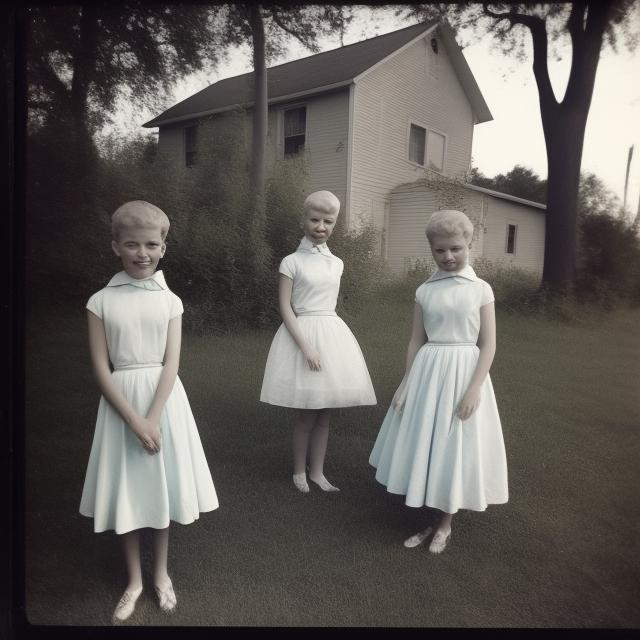 Prompt: 1959, creepy old photo