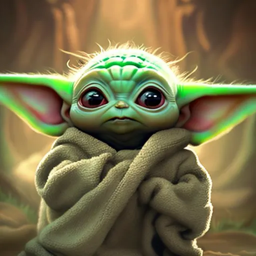 Prompt: Baby Yoda fanart ster wars 