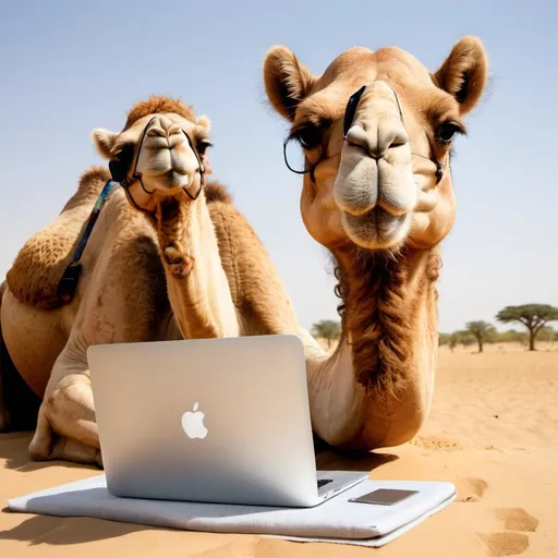 Prompt: Camel with MacBook