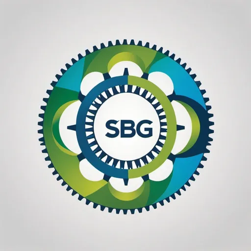 Prompt: The logo for SBG Investment Ltd embodies the company's dynamic nature and dedication to community enrichment. The design features an abstract representation of interconnected gears, symbolizing the synergy and efficiency within the organization's diverse portfolio. The gears are arranged in a circular formation, suggesting continuity and progress. The color palette includes vibrant shades of blue and green, evoking trust, growth, and sustainability. The company name is elegantly incorporated into the design, positioned centrally to command attention and convey professionalism. This logo concept communicates SBG Investment Ltd's commitment to excellence and its pivotal role in driving economic development and social impact within local communities.