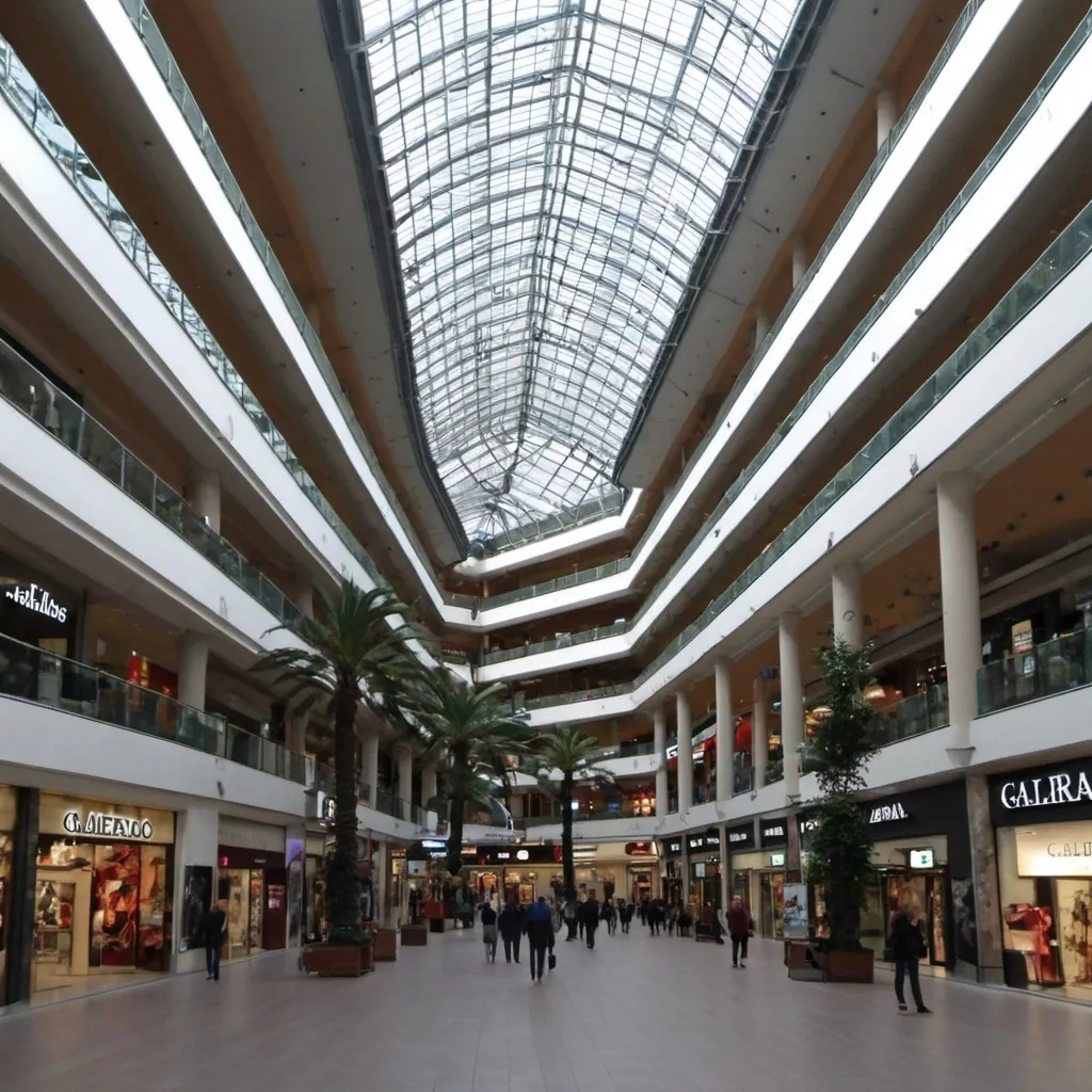 Prompt: gALLERIA DI UN CENTRO COMMERCIALE