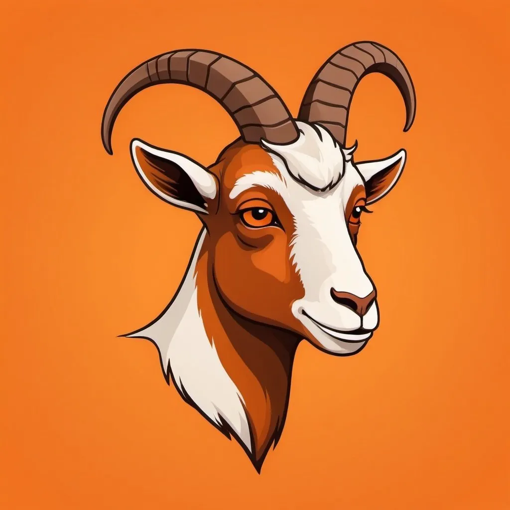 Prompt: brown cartoon goat head. orange background. simple. make the head side-profile.make it professional. make it minimalistic. SIDE PROFILE. CARTOON CARTOON . CARTOON. SIMPLER. CARTOON

