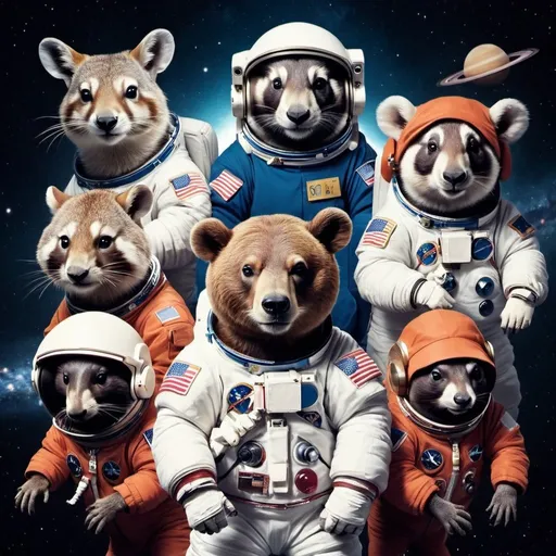 Prompt: hiphop animals in space