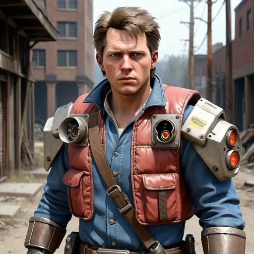 Prompt: back to the future!fallout gaame related warrior realistic 