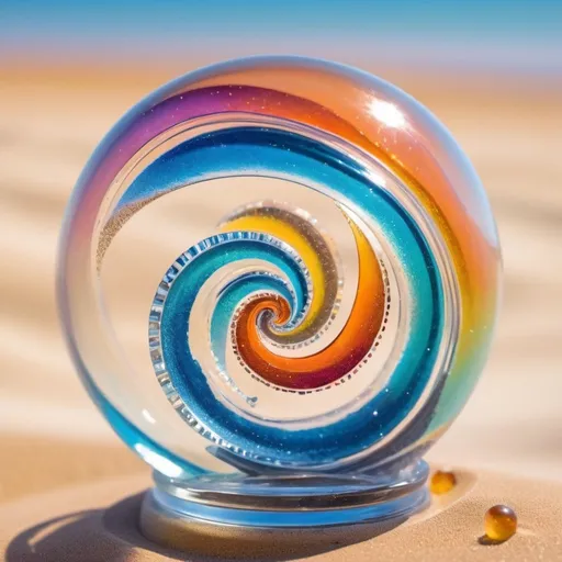 Prompt: A detailed and up close vibrant transparent glass sculpture of the sands of time
, intricate details, surreal, colorful background macro lens
