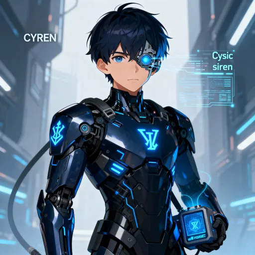 Prompt: Create an anime character who embodies the fusion of technology and raw human willpower.
The character is a young engineer-warrior from a futuristic world where computation itself fuels survival.
They wear a sleek, cybernetic armor infused with glowing runes symbolizing cryptographic strength.
Their eyes reflect deep intelligence — one is human, the other mechanical, constantly scanning for truth in every data stream.
They carry a device called the Proof Core, capable of verifying reality through zero-knowledge energy.
Their vibe should be confident, calm, and unshakable, someone who doesn’t fight for fame, but for integrity.
The color palette should blend metallic blues, black, and faint white glows.
Name: CYREN (derived from “Cysic” + “siren”  a call to verifiable truth)