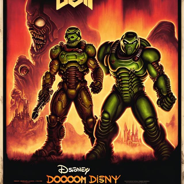 Prompt: doom disney poster