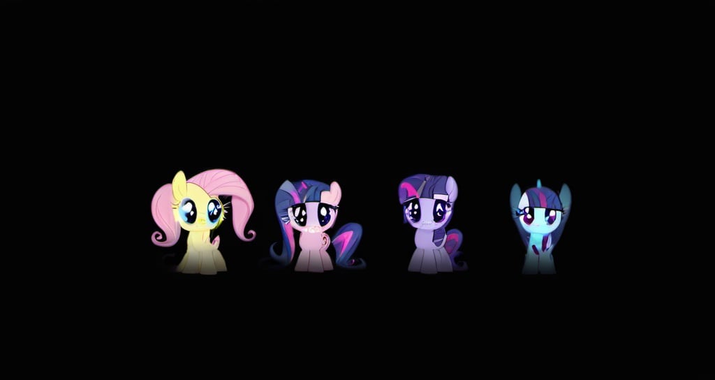 Prompt: twilight sparkel, appeljack, fluttershy, rainbow dash, rarity, pinkie pie concept art