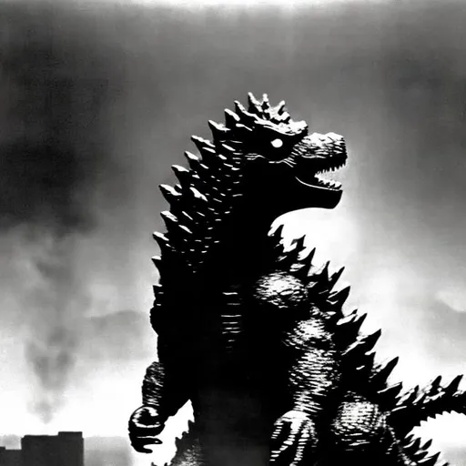 Prompt: 1946 godzilla photo