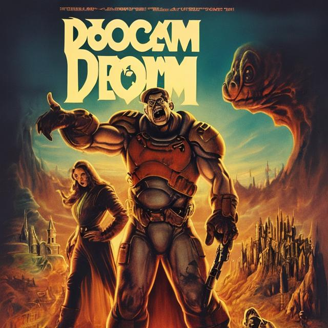 Prompt: Disney doom movie poster