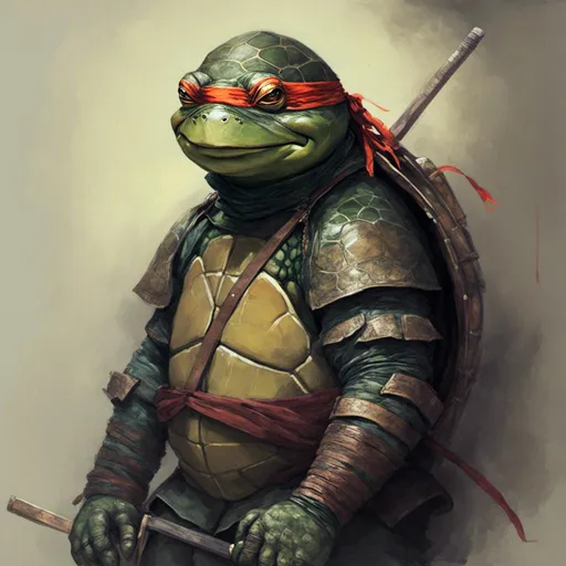 Prompt: <mymodel> portrait of a victorian ninja turtle,