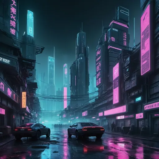 Prompt: Image in cyberpunk style. A city without characters, but with technology.