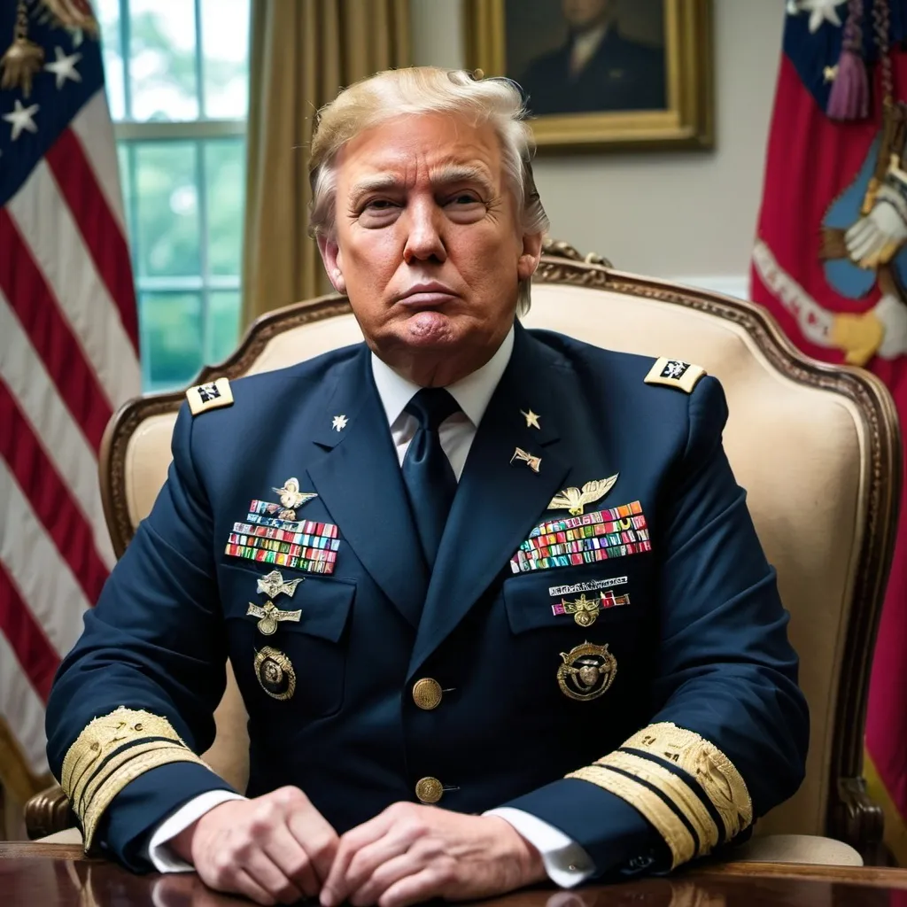 Prompt: Donald Trump as a generalissimo