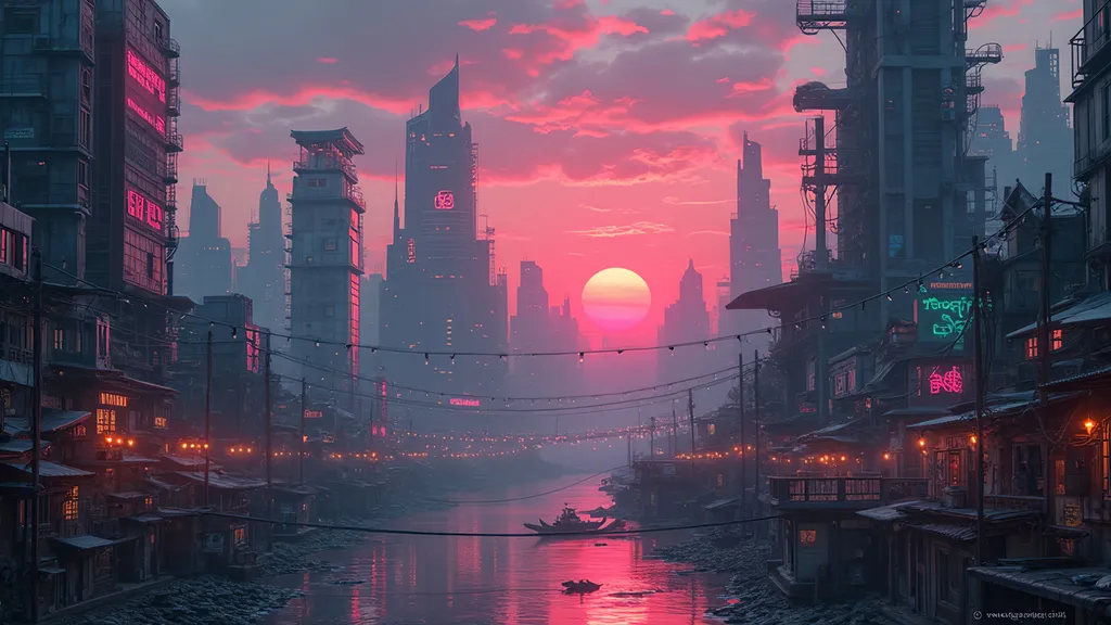 Prompt: cyberpunk city landscape