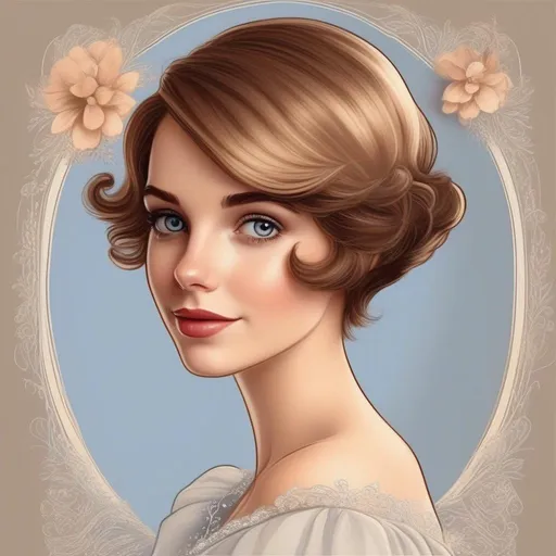 Prompt: Please create an Disney art of a short haired man in style of a drawing using aspects of lore of a beautiful young woman with very short brown pixie hair as Cinderella