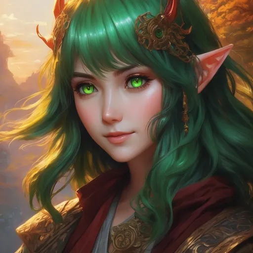 Prompt: ink painting, D&D fantasy, cute young ((green-skinned-goblin girl)), green-skinned-female, short petite body slender, beautiful, ((beautiful detailed face and large anime eyes)) long wavy fiery red hair, smiling, pointed ears, looking at the viewer, cleric wearing intricate adventurer outfit, intricate hyper detailed hair, intricate hyper detailed eyelashes, intricate hyper detailed shining pupils #3238, UHD, hd , 8k eyes, detailed face, big anime dreamy eyes, 8k eyes, intricate details, insanely detailed, masterpiece, cinematic lighting, 8k, complementary colors, golden ratio, octane render, volumetric lighting, unreal 5, artwork, concept art, cover, top model, light on hair colorful glamourous hyperdetailed, intricate hyperdetailed breathtaking colorful glamorous scenic view landscape, ultra-fine details, hyper-focused, deep colors, dramatic lighting, ambient lighting god rays, | by sakimi chan, artgerm, wlop, pixiv, tumblr, instagram, deviantart