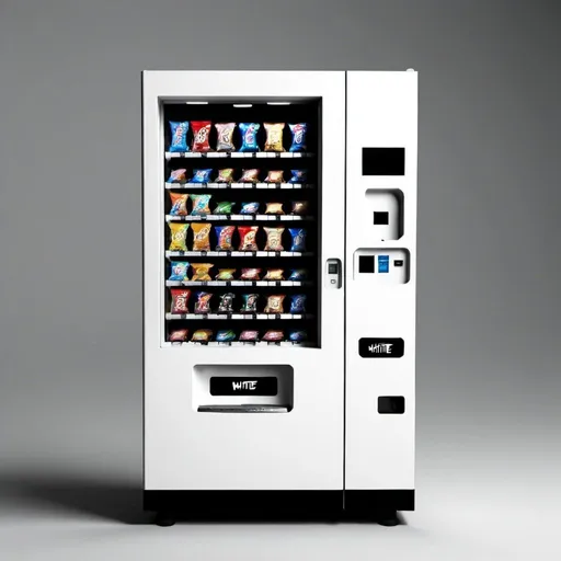 Prompt: white vending machine 