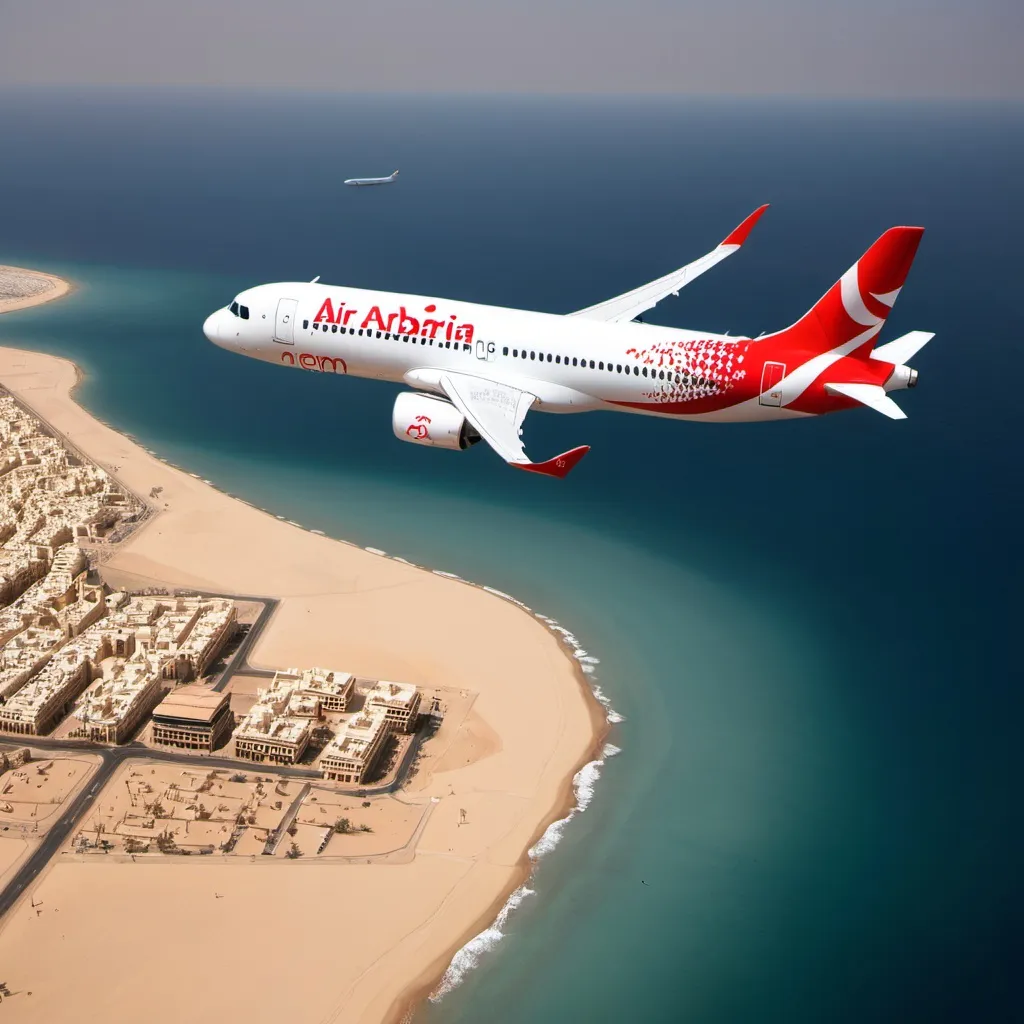 Prompt: Air Arabia Direct Sharjah and Neom Bay