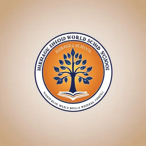 Prompt: Create a logo for an Indian school named Heritage World School which is modern yet represents Indian Heritage.