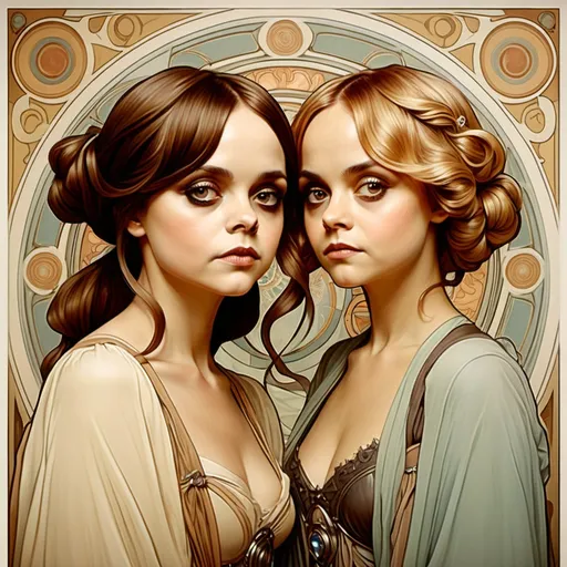 Prompt: Christina Ricci and Jenna Coleman