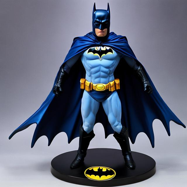 Prompt: blue color batman statue