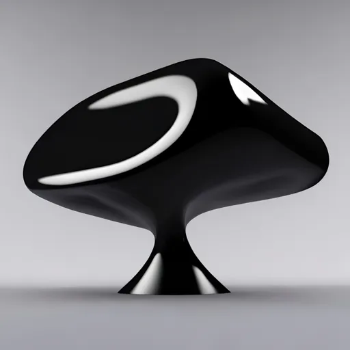 Prompt: render of a black liquid object shape, black background