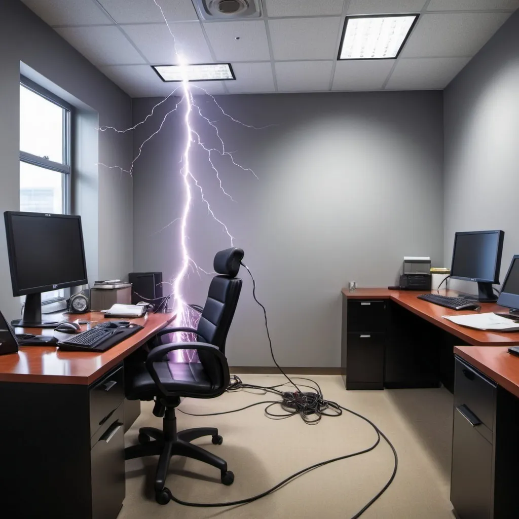 Prompt: electric shock in office