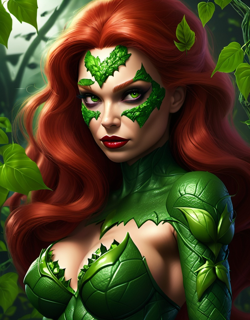 Prompt: Poison Ivy the super villain.4k resolution