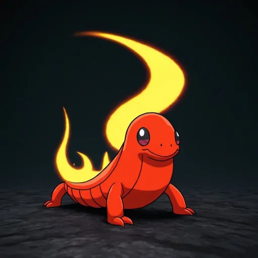 Prompt: A fire pokeman lava slug/worm
Animate style
