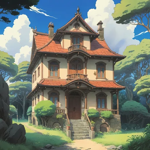 Prompt: 2d studio ghibli anime style, house, old